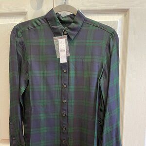 Drapey button up shirt in Black Watch tartan - NWT